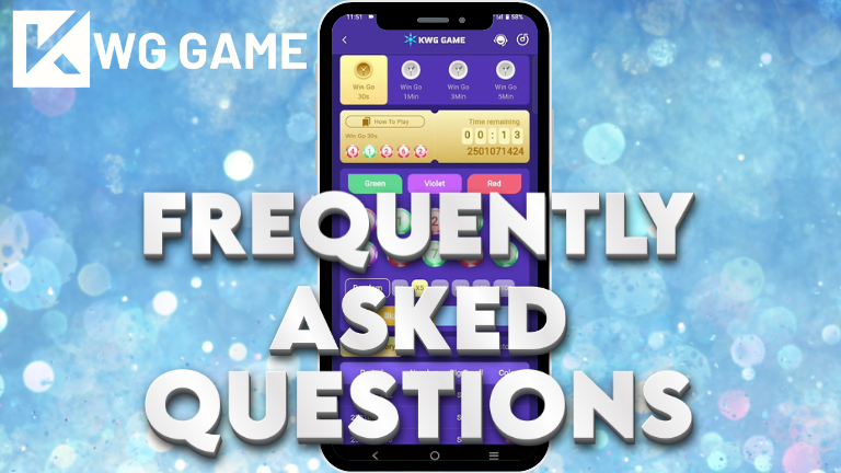 KWG Game FAQ page covering account registration, bonuses, legal guidelines, technical support, and more.